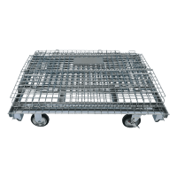 【販売終了】【アウトレット】キャスター付きセキュリティメッシュパレット　W1000×D800×H950　ピッチ50x50mm【五常オリジナル・蓋付き・防犯用・ラクラク移動】
