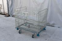 【販売終了】【中古】キャスター付きメッシュパレット　W1030×D760×H950　ピッチ50x100mm