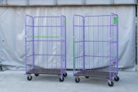 【オーダーメイド製品】2輪自在固定変換仕様 連結カゴ台車　W1100×D800×H1950