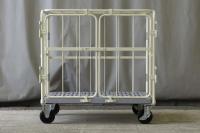 【オーダーメイド製品】天面一体型観音扉付きカゴ台車　W1100×D800×H1100