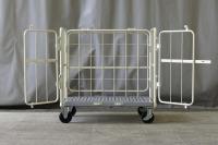 【オーダーメイド製品】天面一体型観音扉付きカゴ台車　W1100×D800×H1100