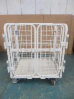 【オーダーメイド製品】特寸観音扉付カゴ台車　W670×D500×H802※取手付