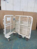 【オーダーメイド製品】特寸観音扉付カゴ台車　W670×D500×H802※取手付