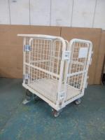 【オーダーメイド製品】特寸観音扉付カゴ台車　W670×D500×H802※取手付