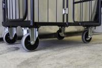 【オーダーメイド製品】ハイエース用特寸L型観音扉付きカゴ台車　W900×D610×H1450