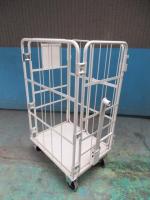 【オーダーメイド製品】L形観音扉付きカゴ台車牽引金具付　W850×D650×H1450