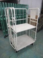 【オーダーメイド製品】L形観音扉付きカゴ台車牽引金具付　W850×D650×H1450