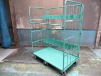 【オーダーメイド製品】止水板専用　固定型仕切り付カゴ台車