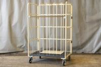 【オーダーメイド製品】止水板保管用カゴ台車仕切りパイプハーフサイズ　W648×D450×H1450