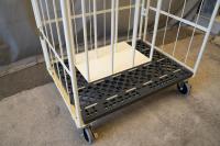 【オーダーメイド製品】止水板保管用カゴ台車仕切りパイプハーフサイズ　W648×D450×H1450