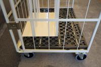 【オーダーメイド製品】止水板保管用カゴ台車仕切りパイプハーフサイズ　W648×D450×H1450