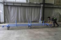 【オーダーメイド製品】特注長物牽引用6輪台車　W4800×D650×H700