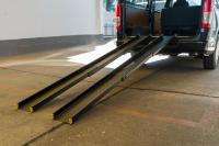 【2026年春販売/予約受付中】3段伸縮式 カゴ台車用スロープ【ハイエース/バン車両】