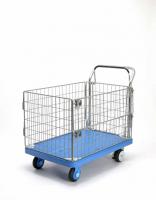 【新品】手押し台車　カナツーDBシリーズ　PLA300-AMIM1-DB　ドラムブレーキ付き台車　金網付き