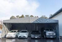 【新品】俺のクイックストック　W10000×D5000×H3200（棟高さH3980）　汎用伸縮式倉庫【最短発送可能】