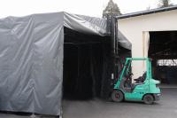 【新品】俺のクイックストック　W10000×D5000×H3200（棟高さH3980）　汎用伸縮式倉庫【最短発送可能】