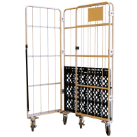 【受注生産品】俺のカゴ台車H1950　ベージュ　W1100×D800×H1950【1ロット30台～】