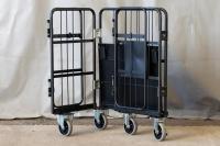 【オーダーメイド製品】ハイエース用特寸L型観音扉付きカゴ台車W800×D600×H1100