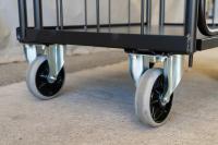 【オーダーメイド製品】ハイエース用特寸L型観音扉付きカゴ台車W800×D600×H1100