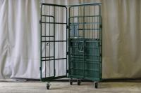 【オーダーメイド製品】２枚観音扉付き段積みカゴ台車W1030×Ⅾ995×H1944